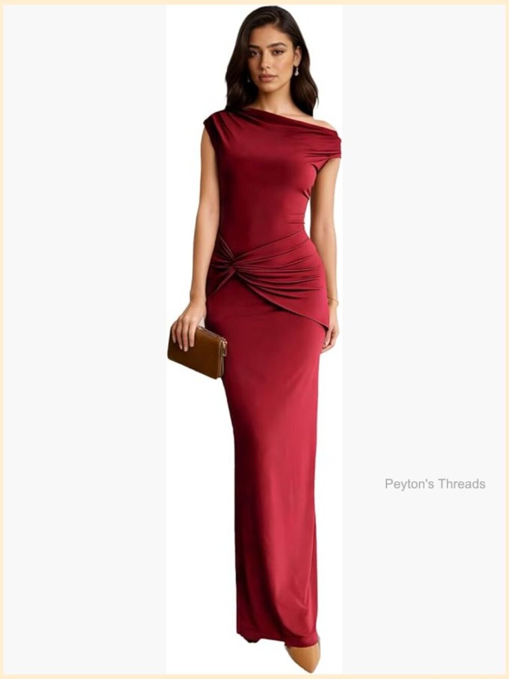 One Shoulder Bodycon Maxi Dress Side Slit Sleeveless Formal Wedding Guest